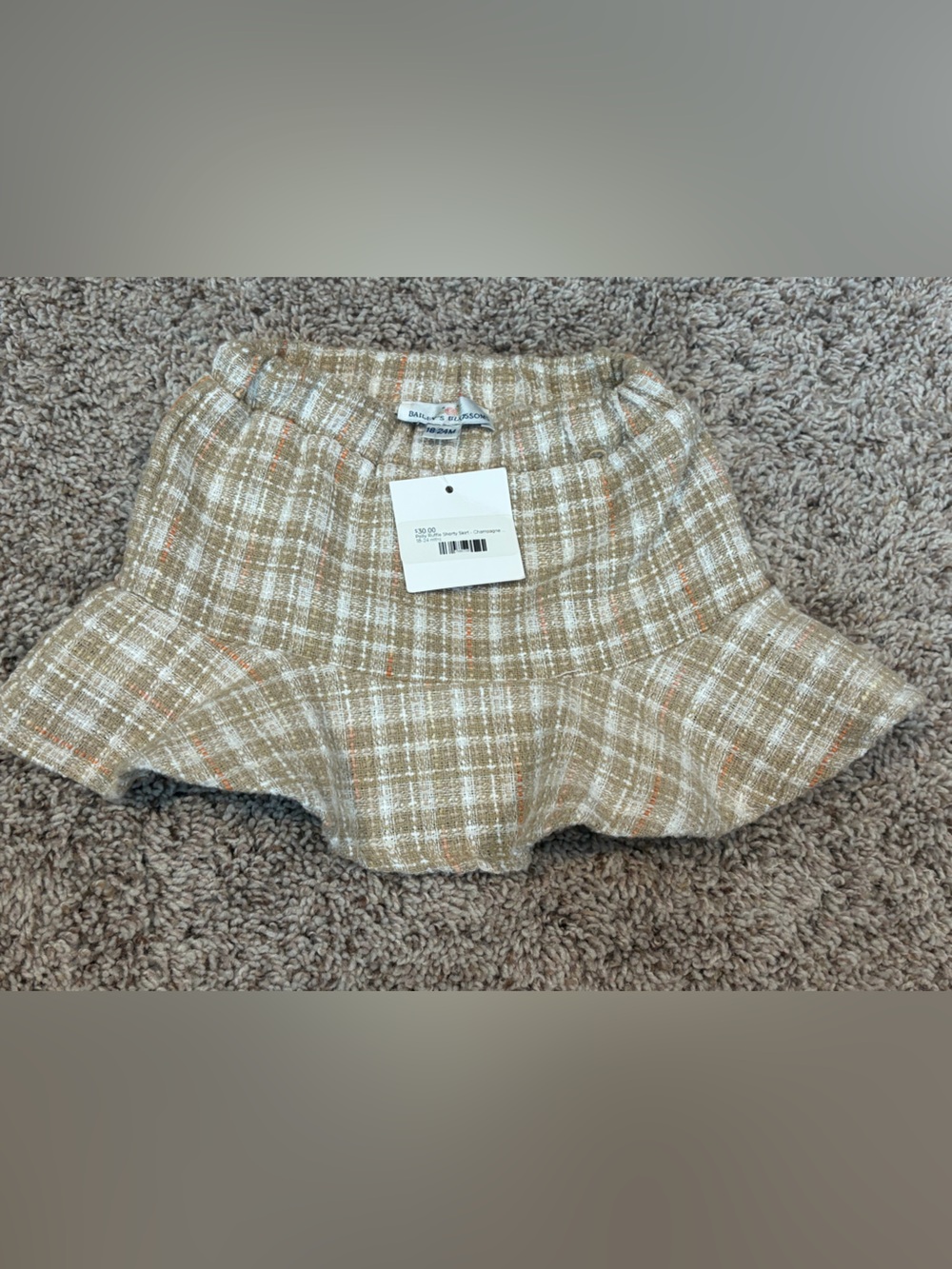 Bailey's Blossoms Champagne Tweed Mini Skirt